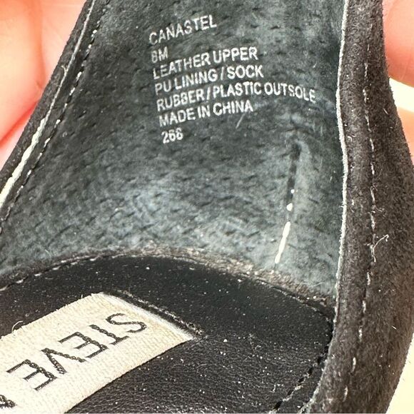 STEVE MADDEN Canastel Black Stiletto Ankle Strap Sandals Sz 8 - Picture 4 of 16